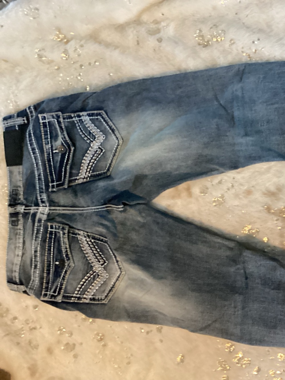 Men's Blue Embroidered Back-Pocket Jeans